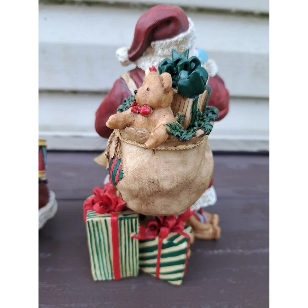 VTG Bundle Of 2 Lang & Wise Spirit Of Christmas Classic Santa Figurines 1997